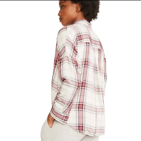 LOFT LOU & GREY Faux Wrap Plaid Long Sleeve Top - Picture 2 of 15